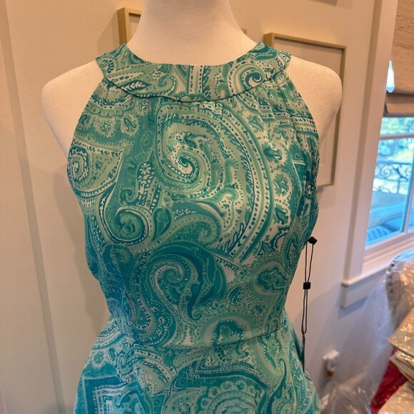 Sleeveless sheer summer long dress - Color: Ocean - Tommy Hilfiger - Size 6 - Picture 1 of 2